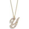 image:imageBaubleBar GoldPlated Initial Necklace  Bubble or Signature Letter Pendant 17Inch Chain Necklace with Lobster Clasp Fashion Jewelry Perfect Personalized Gift for WomenY