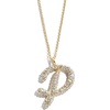 image:imageBaubleBar GoldPlated Initial Necklace  Bubble or Signature Letter Pendant 17Inch Chain Necklace with Lobster Clasp Fashion Jewelry Perfect Personalized Gift for WomenP