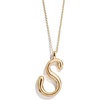 image:imageBaubleBar GoldPlated Initial Necklace  Bubble or Signature Letter Pendant 17Inch Chain Necklace with Lobster Clasp Fashion Jewelry Perfect Personalized Gift for WomenS
