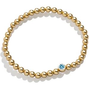 image:imageBaubleBar 18K Gold Birthstone Pisa Stretch Bracelet with Cubic Zirconia Stones for Women Gold Plated Sterling SilverAquamarineColored