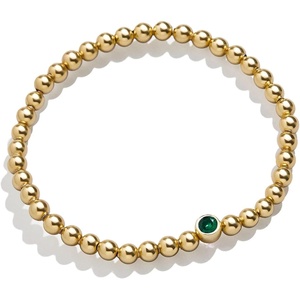 image:imageBaubleBar 18K Gold Birthstone Pisa Stretch Bracelet with Cubic Zirconia Stones for Women Gold Plated Sterling SilverEmeraldColored