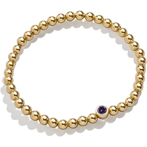 image:imageBaubleBar 18K Gold Birthstone Pisa Stretch Bracelet with Cubic Zirconia Stones for Women Gold Plated Sterling SilverLight AmethystColored