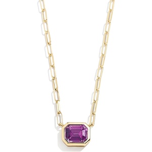 image:imageBaubleBar Blythe Birthstone Pendant Necklace for Women on a Delicate Paperclip Chain Fashion Jewelry Meaningful Gifts for Women Perfect for the HolidaysFebruary Amethyst