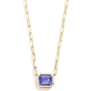 image:imageBaubleBar Blythe Birthstone Pendant Necklace for Women on a Delicate Paperclip Chain Fashion Jewelry Meaningful Gifts for Women Perfect for the HolidaysSeptember Sapphire
