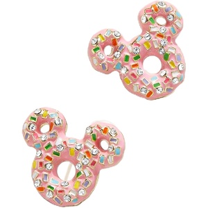 image:imageBaubleBar Disney Mickey Mouse Donut Stud Earrings  Fun Licensed Disney Donut Earrings Statement Earrings Stud Earrings for Women Novelty Earrings for Women  PinkMulti