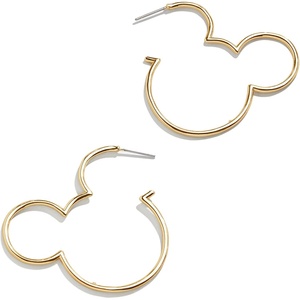 image:imageBaubleBar Disney Mickey Mouse Outline GoldPlated Hoop Earrings  Simple Mickey Mouse Silhouette Hoop Earrings GoldPlated Earrings for Women Disney Jewelry and Accessories Womens Fashion Jewelry