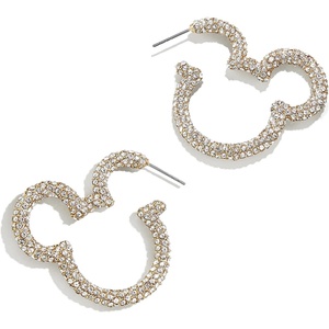 image:imageBaubleBar Disneys Mickey Mouse Outline Hoop Earrings  Licensed Disney Jewelry for WomenMickey Mouse Pave Hoop