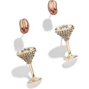 image:imageBaubleBar Food amp DrinkThemed Statement Earrings Novelty Earrings for Women Costume JewelryEspresso Martini and Espresso Bean  Set of 2
