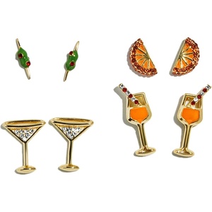image:imageBaubleBar Food amp DrinkThemed Statement Earrings Novelty Earrings for Women Costume JewelryHappy Hour  Set of 4