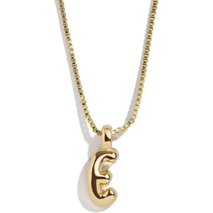 image:imageBaubleBar GoldPlated Initial Necklace  Bubble or Signature Letter Pendant 17Inch Chain Necklace with Lobster Clasp Fashion Jewelry Perfect Personalized Gift for WomenE