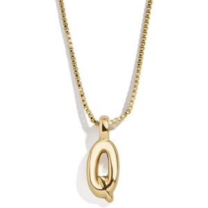 image:imageBaubleBar GoldPlated Initial Necklace  Bubble or Signature Letter Pendant 17Inch Chain Necklace with Lobster Clasp Fashion Jewelry Perfect Personalized Gift for WomenQ