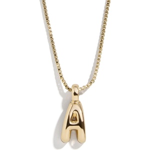 image:imageBaubleBar GoldPlated Initial Necklace  Bubble or Signature Letter Pendant 17Inch Chain Necklace with Lobster Clasp Fashion Jewelry Perfect Personalized Gift for WomenA