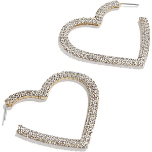 image:imageBaubleBar Heart Earrings Collection for Women Gold Plated Hypoallergenic Fashion JewelryReva Hoop  Pave