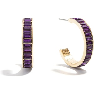 image:imageBaubleBar Hoop and Drop Earrings for Women Fashion Jewelry Beautiful and Giftable EarringsDark Purple Hoop