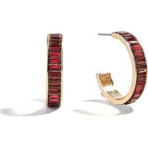 image:imageBaubleBar Hoop and Drop Earrings for Women Fashion Jewelry Beautiful and Giftable EarringsDark Red Hoop