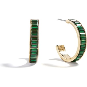 image:imageBaubleBar Hoop and Drop Earrings for Women Fashion Jewelry Beautiful and Giftable EarringsGreen Hoop