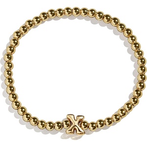 image:imageBaubleBar Initial Pisa Stretch Bracelet  Personalized GoldPlated Bracelet for Women Beaded Initial Bracelet Stacking Bracelet Custom Ball Bracelet Trendy JewelryLetter X Solid