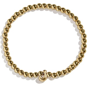 image:imageBaubleBar Initial Pisa Stretch Bracelet  Personalized GoldPlated Bracelet for Women Beaded Initial Bracelet Stacking Bracelet Custom Ball Bracelet Trendy JewelryLetter J Solid