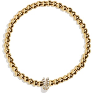 image:imageBaubleBar Initial Pisa Stretch Bracelet  Personalized GoldPlated Bracelet for Women Beaded Initial Bracelet Stacking Bracelet Custom Ball Bracelet Trendy JewelryLetter U Pave