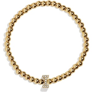 image:imageBaubleBar Initial Pisa Stretch Bracelet  Personalized GoldPlated Bracelet for Women Beaded Initial Bracelet Stacking Bracelet Custom Ball Bracelet Trendy JewelryLetter I Pave