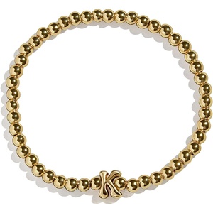 image:imageBaubleBar Initial Pisa Stretch Bracelet  Personalized GoldPlated Bracelet for Women Beaded Initial Bracelet Stacking Bracelet Custom Ball Bracelet Trendy JewelryLetter K Solid