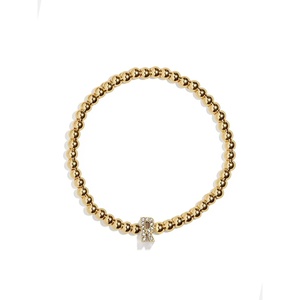 image:imageBaubleBar Initial Pisa Stretch Bracelet  Personalized GoldPlated Bracelet for Women Beaded Initial Bracelet Stacking Bracelet Custom Ball Bracelet Trendy JewelryLetter R Pave