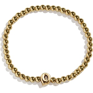 image:imageBaubleBar Initial Pisa Stretch Bracelet  Personalized GoldPlated Bracelet for Women Beaded Initial Bracelet Stacking Bracelet Custom Ball Bracelet Trendy JewelryLetter Q Solid