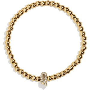 image:imageBaubleBar Initial Pisa Stretch Bracelet  Personalized GoldPlated Bracelet for Women Beaded Initial Bracelet Stacking Bracelet Custom Ball Bracelet Trendy JewelryLetter Q Pave