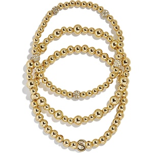 image:imageBaubleBar Three Bracelet Gift Set for Women GoldPlated Initial Beaded Bracelets Fashion Jewelry Personalized amp Trendy Gift Fashion Jewelry SetPisa