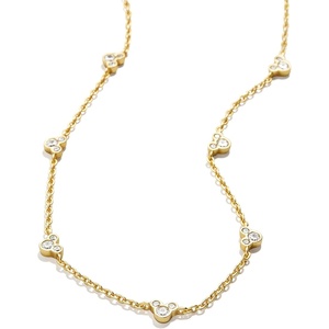 image:imageBaubleBar x Disneys Mickey Mouse DemiFine Necklace 18k GoldPlated Sterling Silver Necklace Beautiful and Classic Perfect for Mickey Mouse Fans of All AgesMickey Mouse Bezel Station Necklace