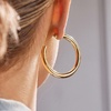 image:imageBaubleBar Dalilah GoldPlated Hoop Earrings for Women  Lightweight Hypoallergenic GoldPlated Hoops with Post Back ClosureChunky  46 mm