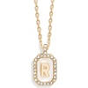 image:imageBaubleBar Initial Necklace  Dainty GoldPlated Personalized Letter Pendant Necklace Small Dog Tag Style DesignMother of Pearl