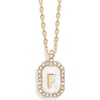 image:imageBaubleBar Initial Necklace  Dainty GoldPlated Personalized Letter Pendant Necklace Small Dog Tag Style DesignMother of Pearl