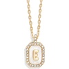 image:imageBaubleBar Initial Necklace  Dainty GoldPlated Personalized Letter Pendant Necklace Small Dog Tag Style DesignMother of Pearl
