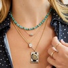 image:imageBaubleBar Initial Necklace  Dainty GoldPlated Personalized Letter Pendant Necklace Small Dog Tag Style DesignMother of Pearl