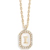 image:imageBaubleBar Initial Necklace  Dainty GoldPlated Personalized Letter Pendant Necklace Small Dog Tag Style DesignMother of Pearl