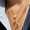 image:imageBaubleBar Initial Necklace  Dainty GoldPlated Personalized Letter Pendant Necklace Small Dog Tag Style DesignMother of Pearl