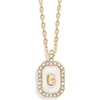 image:imageBaubleBar Initial Necklace  Dainty GoldPlated Personalized Letter Pendant Necklace Small Dog Tag Style DesignMother of Pearl