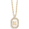 image:imageBaubleBar Initial Necklace  Dainty GoldPlated Personalized Letter Pendant Necklace Small Dog Tag Style DesignMother of Pearl