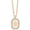 image:imageBaubleBar Initial Necklace  Dainty GoldPlated Personalized Letter Pendant Necklace Small Dog Tag Style DesignMother of Pearl