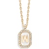 image:imageBaubleBar Initial Necklace  Dainty GoldPlated Personalized Letter Pendant Necklace Small Dog Tag Style DesignMother of Pearl