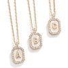 image:imageBaubleBar Initial Necklace  Dainty GoldPlated Personalized Letter Pendant Necklace Small Dog Tag Style DesignMother of Pearl