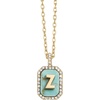 image:imageBaubleBar Initial Necklace  Dainty GoldPlated Personalized Letter Pendant Necklace Small Dog Tag Style DesignTurquoise Stone