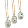 image:imageBaubleBar Initial Necklace  Dainty GoldPlated Personalized Letter Pendant Necklace Small Dog Tag Style DesignTurquoise Stone