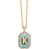 image:imageBaubleBar Initial Necklace  Dainty GoldPlated Personalized Letter Pendant Necklace Small Dog Tag Style DesignTurquoise Stone