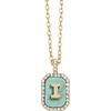 image:imageBaubleBar Initial Necklace  Dainty GoldPlated Personalized Letter Pendant Necklace Small Dog Tag Style DesignTurquoise Stone