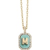 image:imageBaubleBar Initial Necklace  Dainty GoldPlated Personalized Letter Pendant Necklace Small Dog Tag Style DesignTurquoise Stone