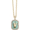 image:imageBaubleBar Initial Necklace  Dainty GoldPlated Personalized Letter Pendant Necklace Small Dog Tag Style DesignTurquoise Stone