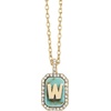 image:imageBaubleBar Initial Necklace  Dainty GoldPlated Personalized Letter Pendant Necklace Small Dog Tag Style DesignTurquoise Stone