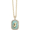 image:imageBaubleBar Initial Necklace  Dainty GoldPlated Personalized Letter Pendant Necklace Small Dog Tag Style DesignTurquoise Stone